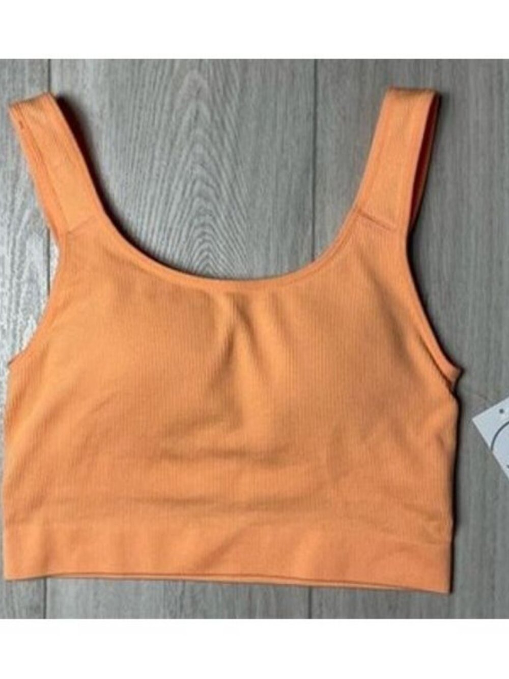 Jockey Sports Bra Ribbed Orange Seam Free Jersey Size Small